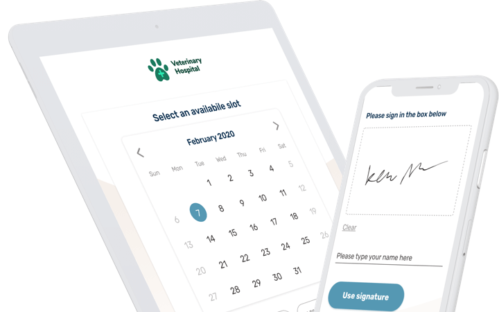 rhapsody veterinarians and techs tablet scheduling and mobile signature screen